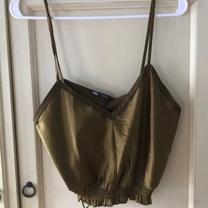 NWT Zara V Neck Crop Top Size L